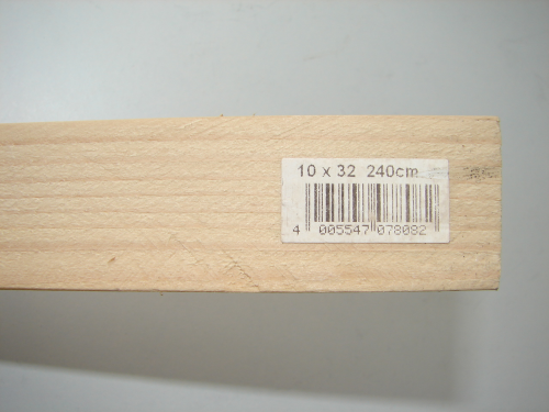 Holzleiste Fichte 10 mm x 32 mm Länge: 2400 mm