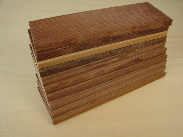 10 Profilholzabschnitte Bangkirai 15 x 115 x 380 mm