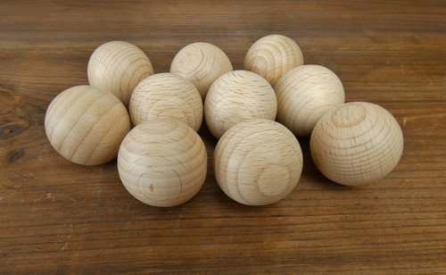 10 Holzkugeln Buche Ø 25 mm ohne Bohrung