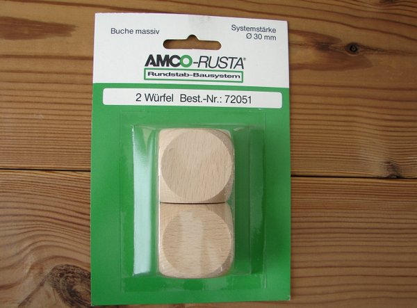 2 Holzwürfel Buche 35 mm