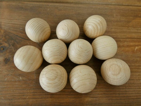 10 Holzkugeln Buche Ø 45 mm ohne Bohrung